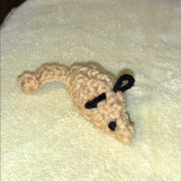 HAND CRAFTED Crochet Organic Catnip Brown Mice Yarn Cat Interactive Play Toys - Picture 6 of 7